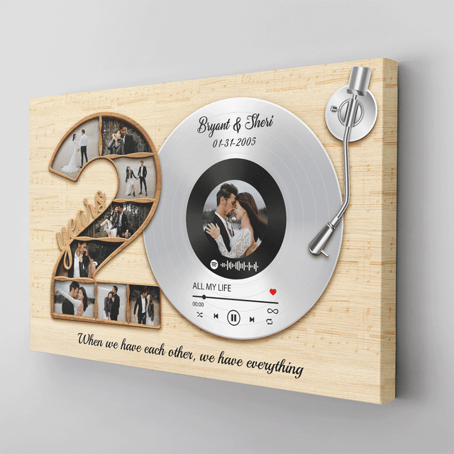 Custom 20th Anniversary Photo & Song Vinyl Record Canvas 4