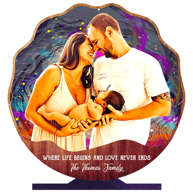 Custom Portrait From Photo, Star Wave Style, Wooden Plaque 3 Layers