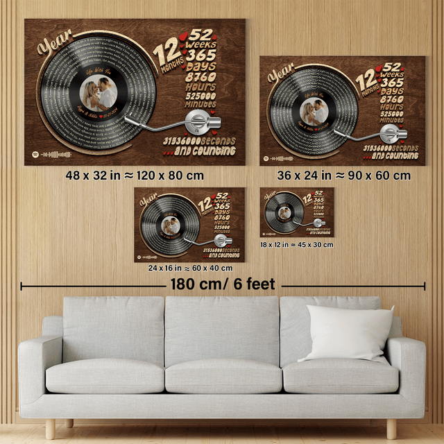 Gift idea for 1st wedding anniversary with music and memory design