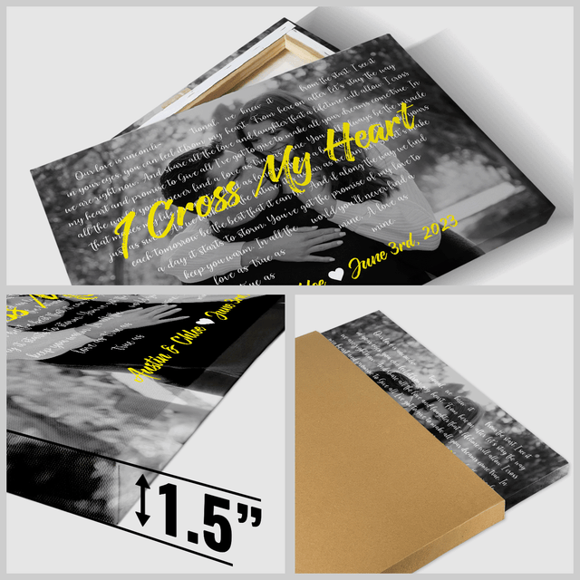 Custom Song Lyrics & Name, Lyrics In Heart Shape Canvas