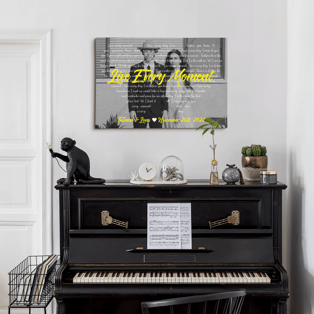 Custom Song Lyrics & Name, Lyrics In Heart Shape Canvas