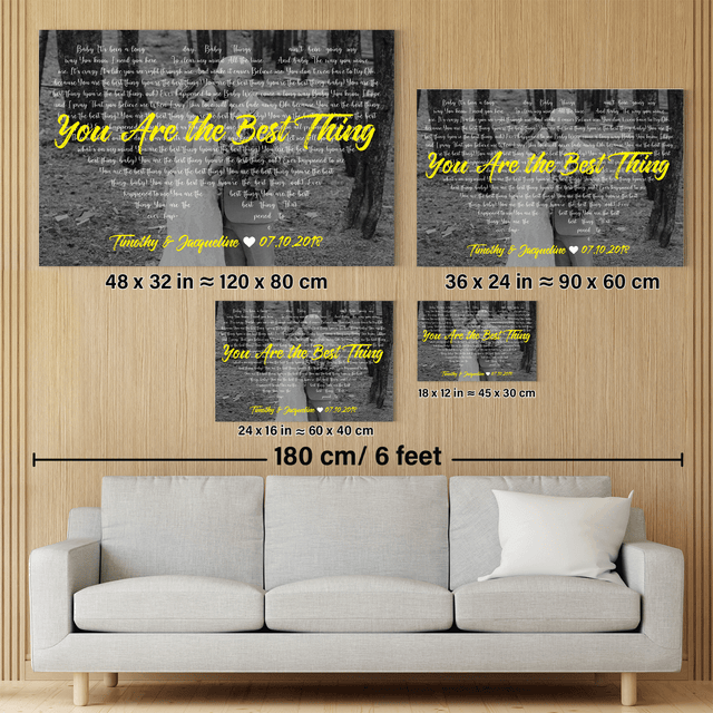 Custom Song Lyrics & Name, Lyrics In Heart Shape Canvas