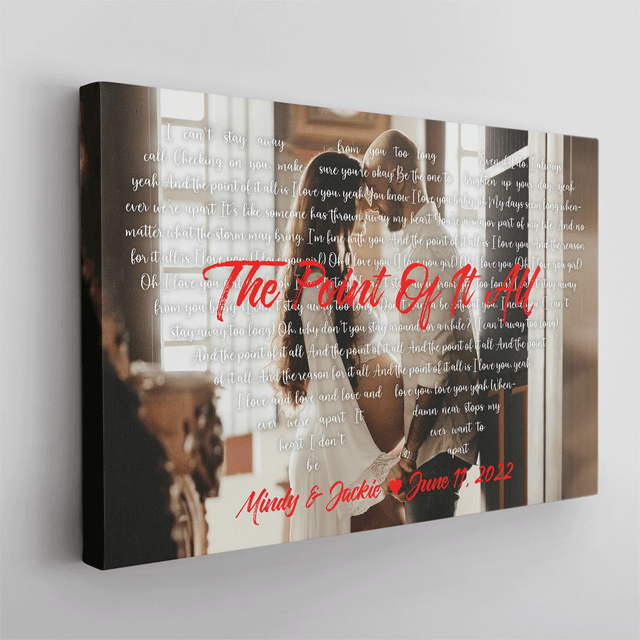 Custom Song Lyrics & Name, Lyrics In Heart Shape Canvas