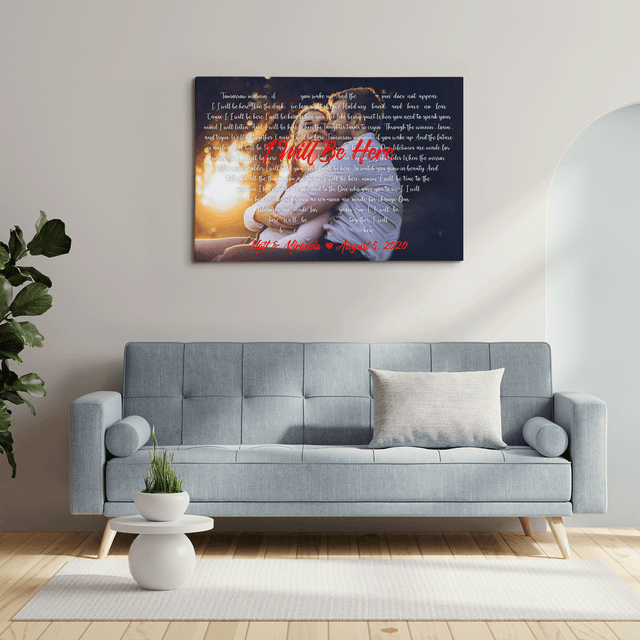 Custom Song Lyrics & Name, Lyrics In Heart Shape Canvas