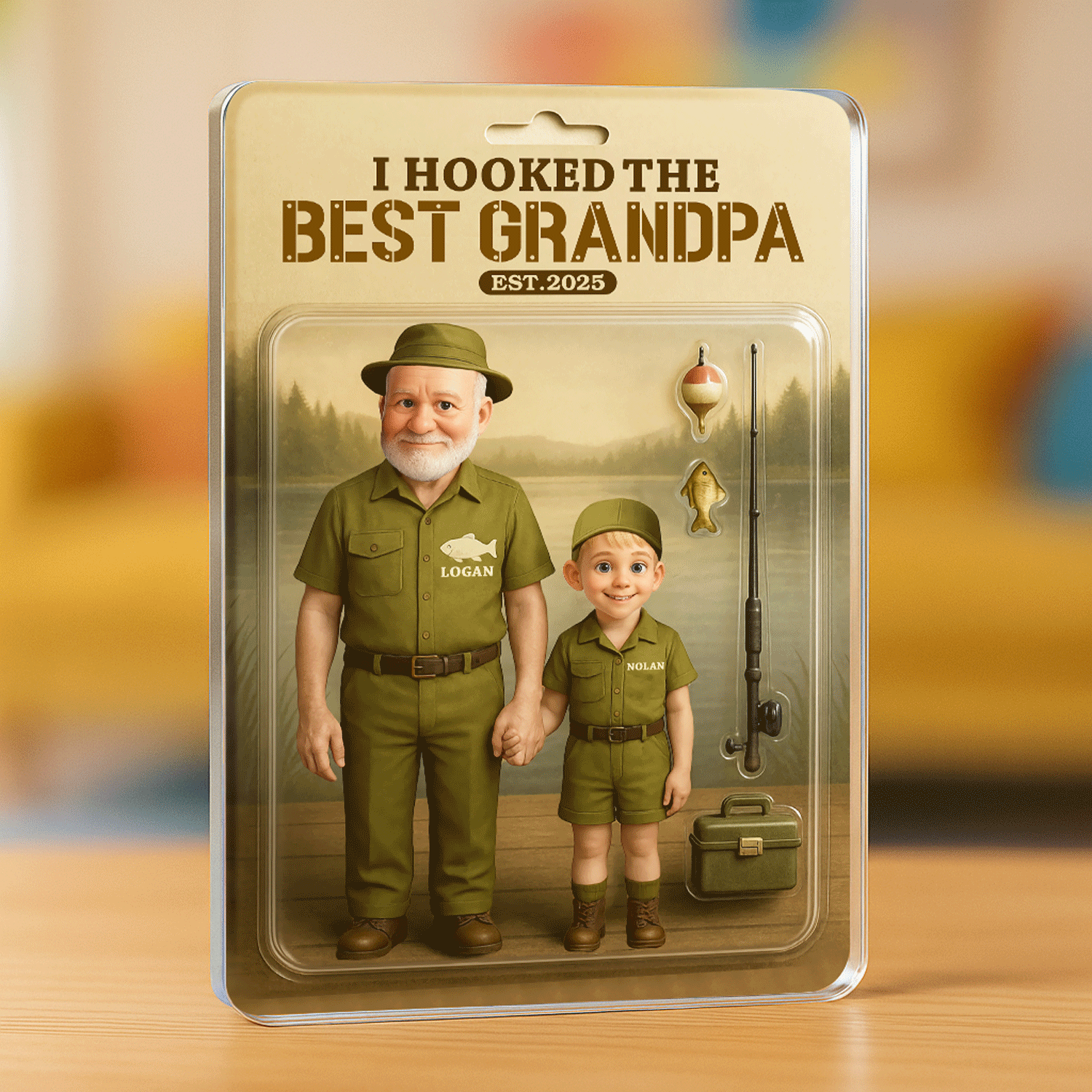 I Hook The Best Grandpa - Personalized Fishing Acrylic Plaque