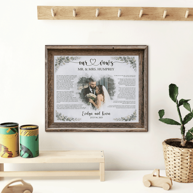 Personalized Wedding Vows 2 Layered Wooden Art KA03