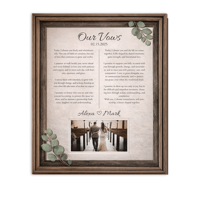 Personalized Wedding Vows 2 Layered Wooden Art KA04