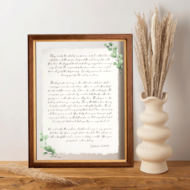 Personalized Wedding Vows 2 Layered Mix Wooden Art 8x12 inch KA01