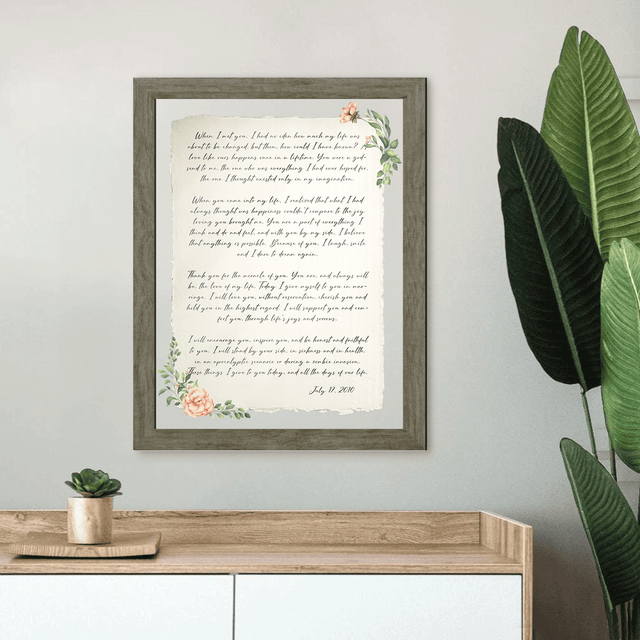 Personalized Wedding Vows 2 Layered Mix Wooden Art 8x12 inch KA02