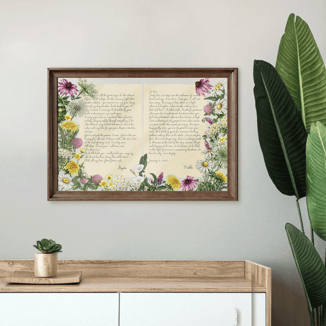 Personalized Wedding Vows 2 Layered Mix Wooden Art 12x8 inch KA05