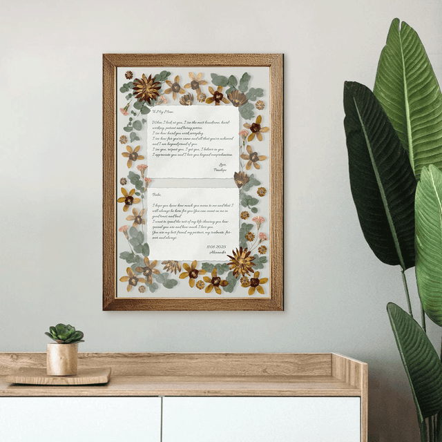 Personalized Wedding Vows 2 Layered Mix Wooden Art 8x12 inch KA06