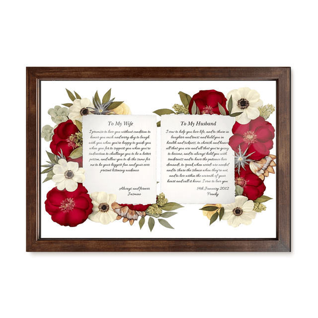 Personalized Wedding Vows 2 Layered Mix Wooden Art 12x8 inch KA07