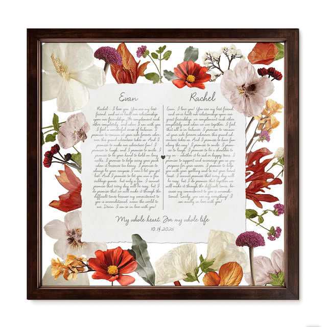 Personalized Wedding Vows 2 Layered Mix Wooden Art 8x12 inch KA10