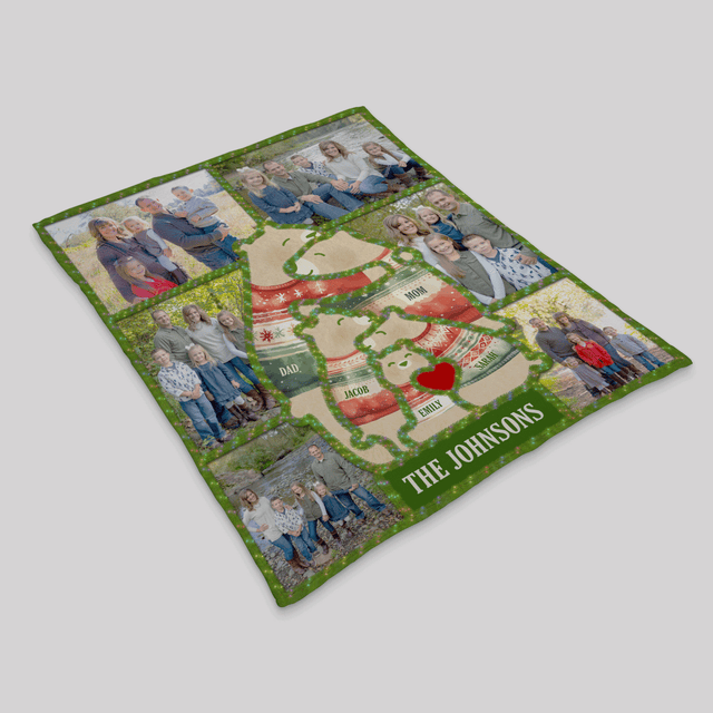 Custom Christmas Blanket, Personalize with Your Photos and Name