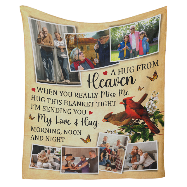 A Hug From Heaven - Memorial Photo Collage Blanket