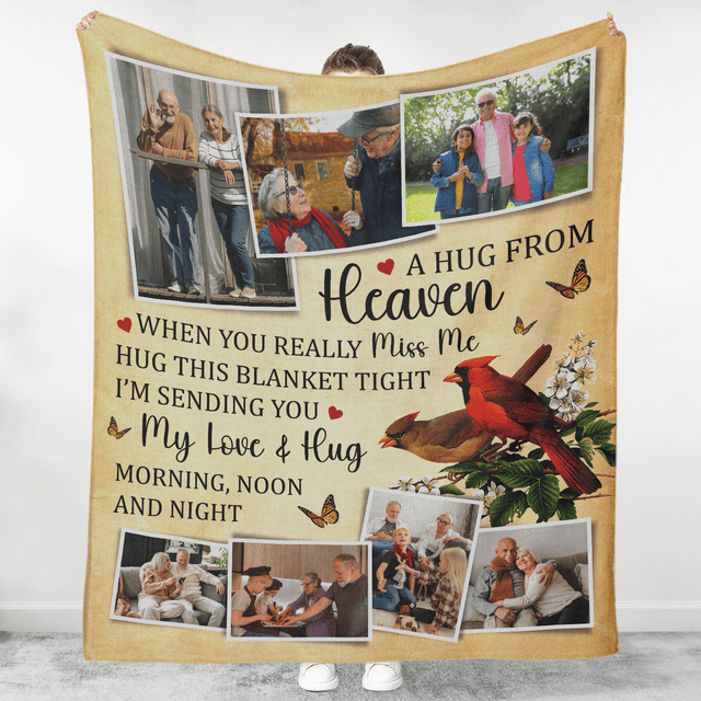A Hug From Heaven - Memorial Photo Collage Blanket