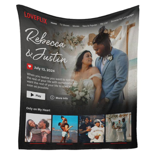 Custom Couples Loveflix Movie Blanket