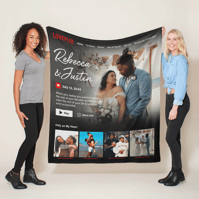 Custom Couples Loveflix Movie Blanket