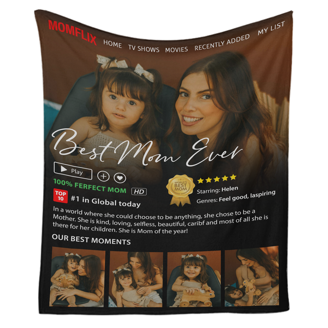 Best Mom Ever, Momflix, Movie Poster Photo Blanket