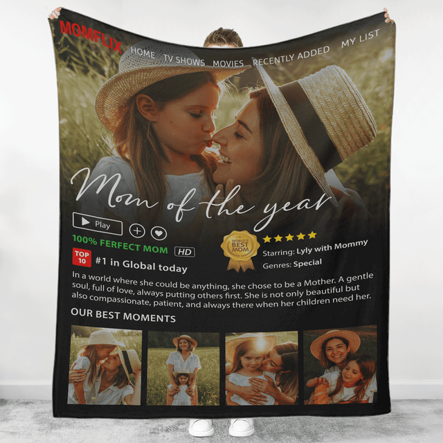 Best Mom Ever, Momflix, Movie Poster Photo Blanket