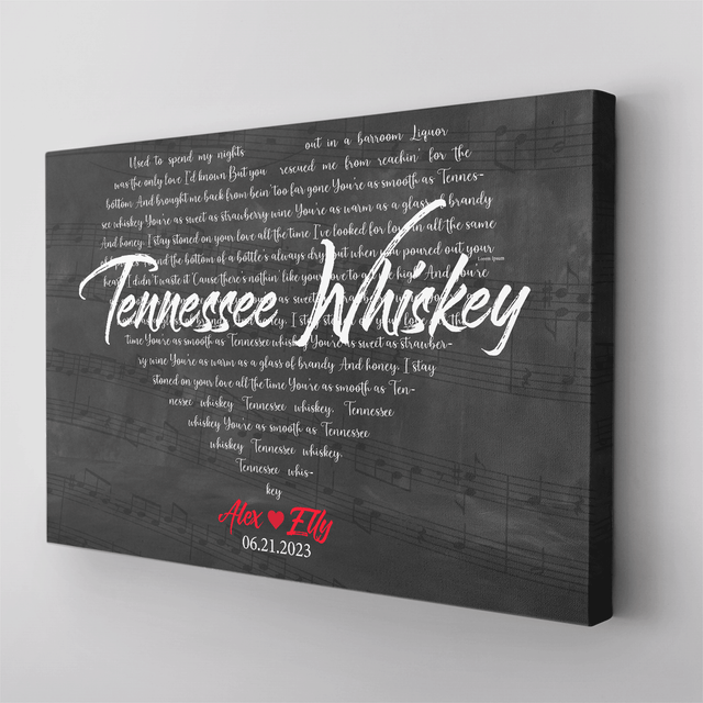 Custom Song Lyrics Heart Art, Customizable Text Canvas Wall Art