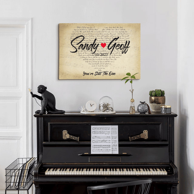 Custom Song Lyrics Art, Customizable Song, Name, Photo Canvas Wall Art