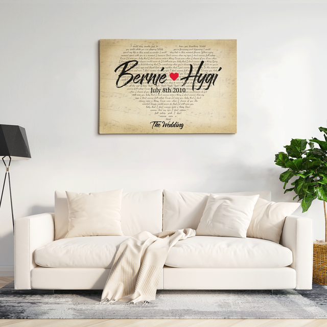 Custom Song Lyrics Art, Customizable Song, Name, Photo Canvas Wall Art