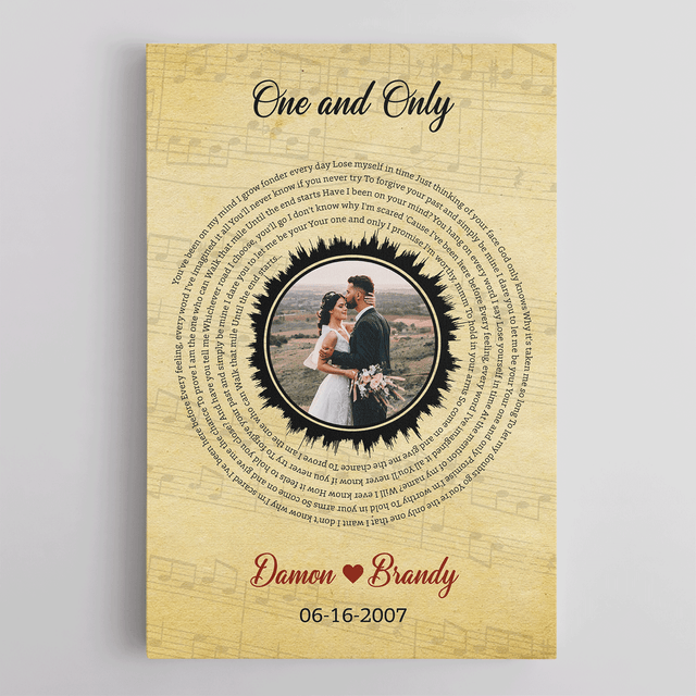 Custom Song Lyrics And Customizable Text, Upload Photo, Vinyl Record Decor, Canvas Wall Art