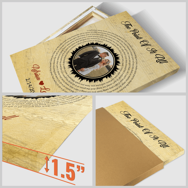 Custom Song Lyrics And Customizable Text, Upload Photo, Vinyl Record Decor, Canvas Wall Art