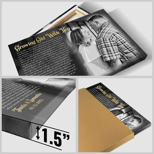 Custom Song Lyrics, Custom Photo Money Engraved - Light, Canvas Wall Art