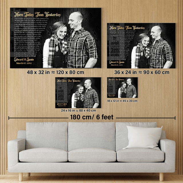 Custom Song Lyrics, Custom Photo Money Engraved - Light, Canvas Wall Art