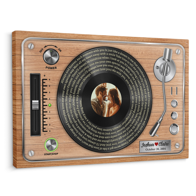 Custom Song Lyrics, Vinyl Record, Upload Photo, Custom Name And Song Name, Canvas Wall Art