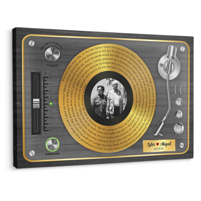 Custom Song Lyrics, Vinyl Record, Upload Photo, Custom Name And Song Name, Canvas Wall Art