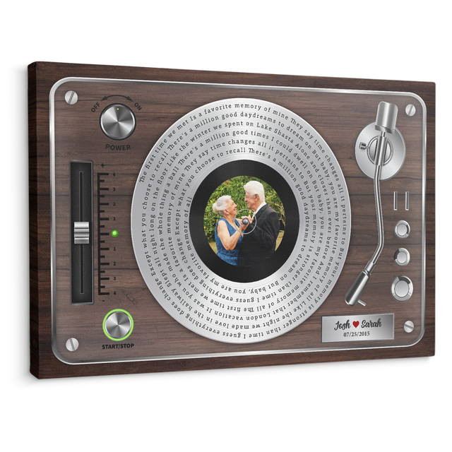 Custom Song Lyrics, Vinyl Record, Upload Photo, Custom Name And Song Name, Canvas Wall Art