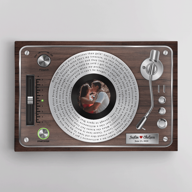 Custom Song Lyrics, Vinyl Record, Upload Photo, Custom Name And Song Name, Canvas Wall Art