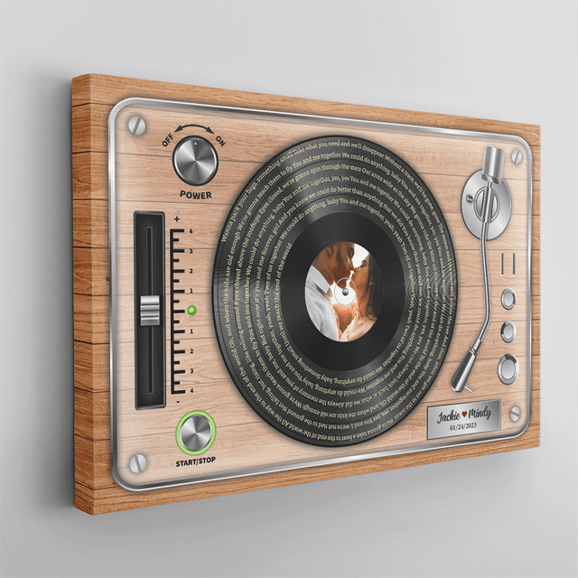 Custom Song Lyrics, Vinyl Record, Upload Photo, Custom Name And Song Name, Canvas Wall Art