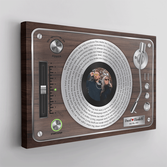Custom Song Lyrics, Vinyl Record, Upload Photo, Custom Name And Song Name, Canvas Wall Art