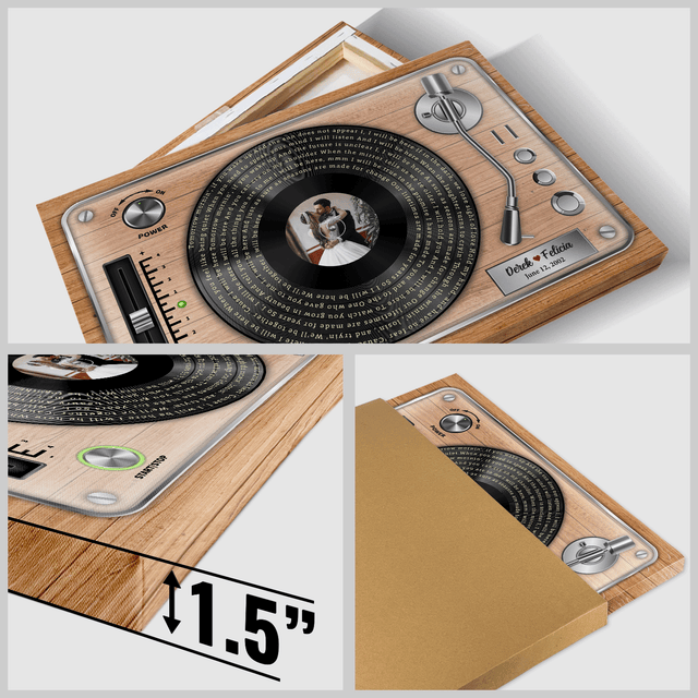 Custom Song Lyrics, Vinyl Record, Upload Photo, Custom Name And Song Name, Canvas Wall Art