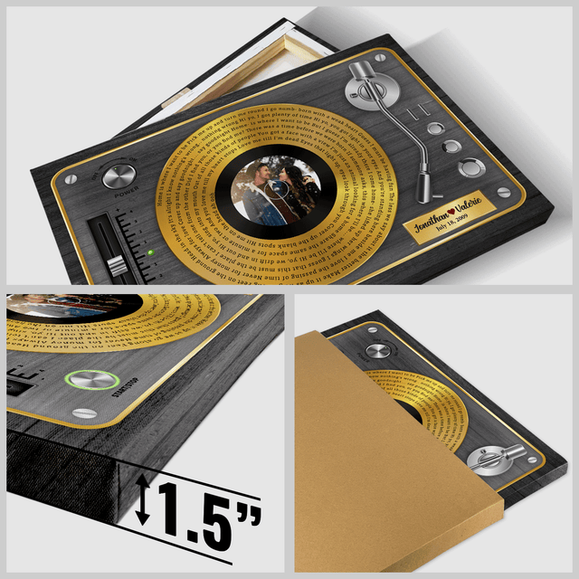Custom Song Lyrics, Vinyl Record, Upload Photo, Custom Name And Song Name, Canvas Wall Art