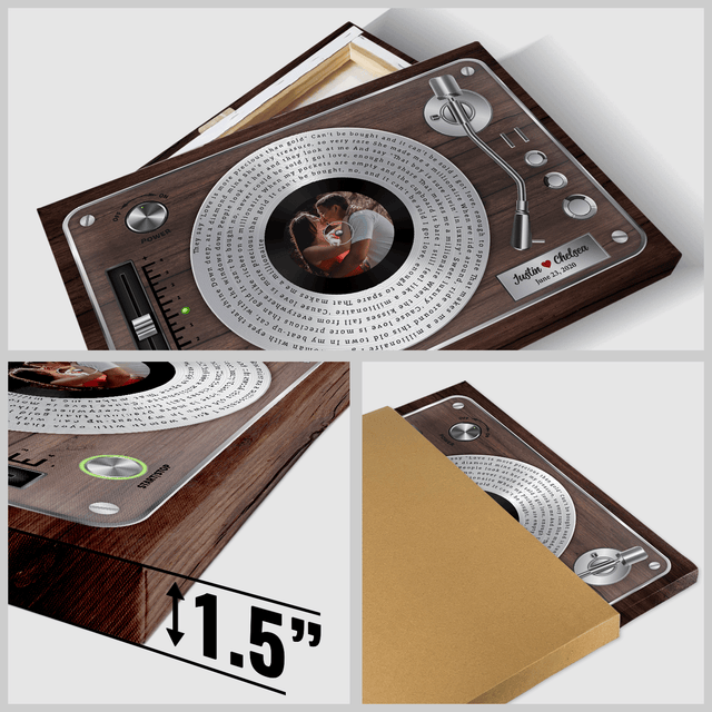 Custom Song Lyrics, Vinyl Record, Upload Photo, Custom Name And Song Name, Canvas Wall Art