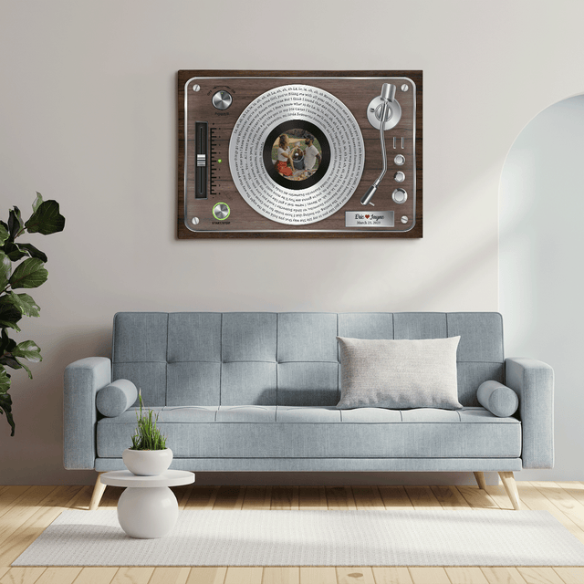 Custom Song Lyrics, Vinyl Record, Upload Photo, Custom Name And Song Name, Canvas Wall Art