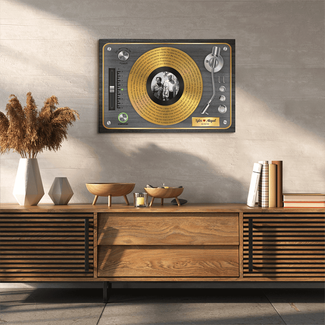 Custom Song Lyrics, Vinyl Record, Upload Photo, Custom Name And Song Name, Canvas Wall Art