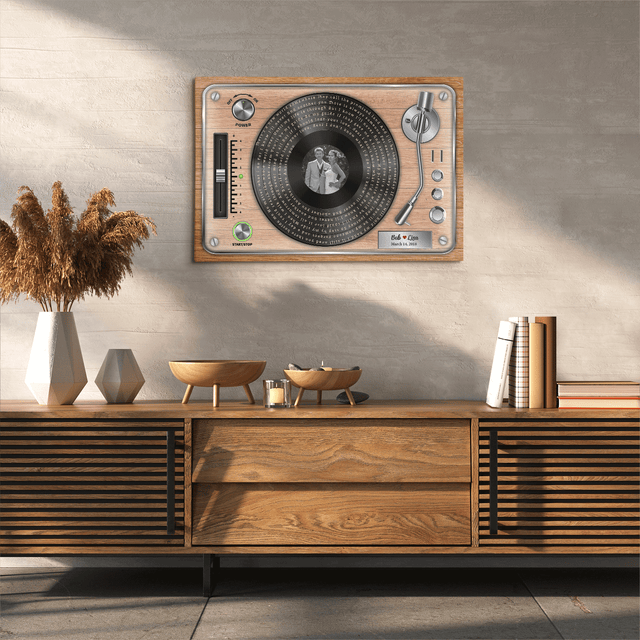 Custom Song Lyrics, Vinyl Record, Upload Photo, Custom Name And Song Name, Canvas Wall Art