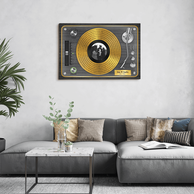 Custom Song Lyrics, Vinyl Record, Upload Photo, Custom Name And Song Name, Canvas Wall Art