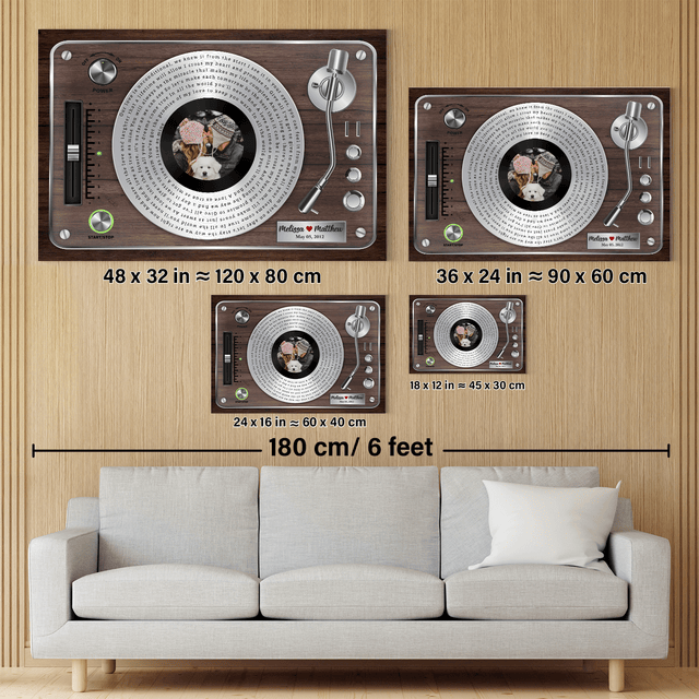 Custom Song Lyrics, Vinyl Record, Upload Photo, Custom Name And Song Name, Canvas Wall Art