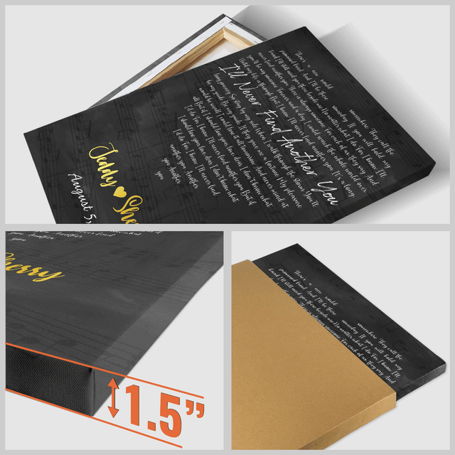Custom Song Lyrics, Customizable Text Black Background Canvas