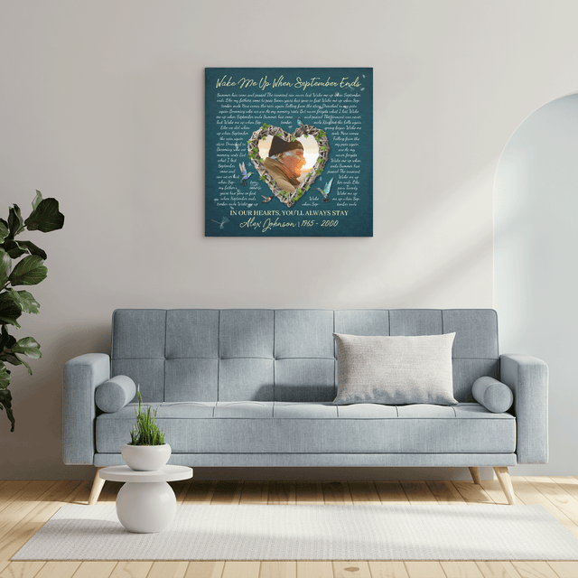 Custom Song Lyrics and Photo, Hummingbird Memorial Canvas, In Loving Memorial Gifts