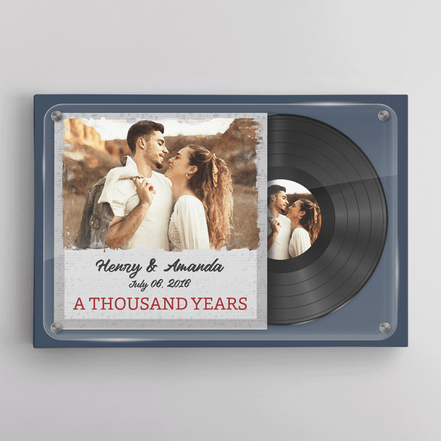 Custom Photo, Customizable Name And Date, Canvas Wall Art, Vinyl Record