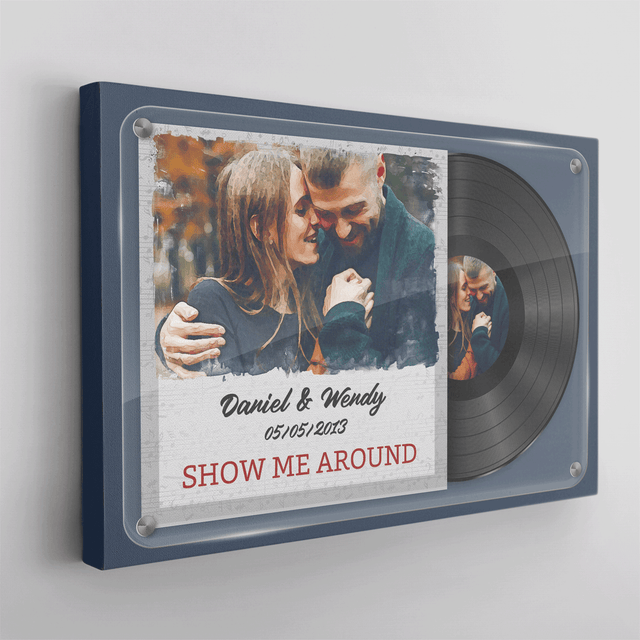 Custom Photo, Customizable Name And Date, Canvas Wall Art, Vinyl Record