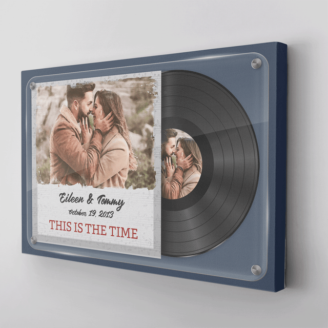 Custom Photo, Customizable Name And Date, Canvas Wall Art, Vinyl Record